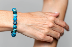 💎Bracelet en Pierre d'Apatite Bleue