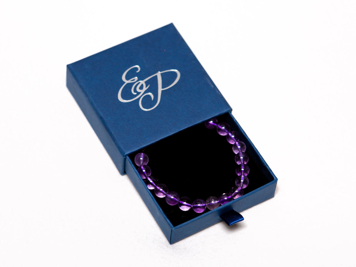Bracelet en Pierre d'Améthyste - SOMMEIL & ANXIETE Éclat Précieux
